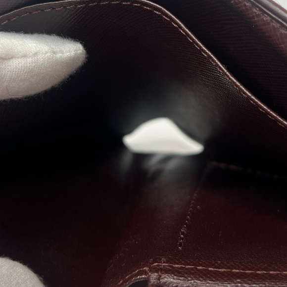 ♥️LOUIS VUITTON Deep Red Monogram Mini Lin Porte Billets Cartes Credit Wallet ❤️ - Picture 11 of 12